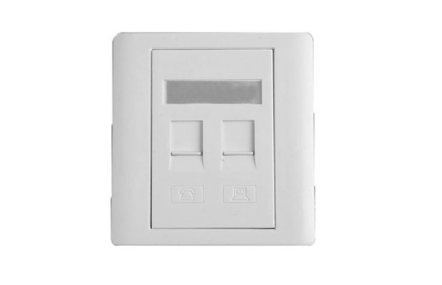 Alantek Faceplate Kit 2Ports UK Style (302-203222-SHWH) - 1