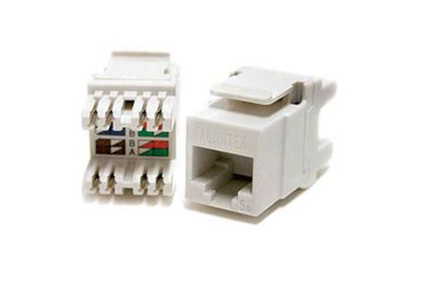 Alantek Cat6 Unshielded Slim Line 180° Dual IDC Jack ​(302-2QX618-WHAB) - 1