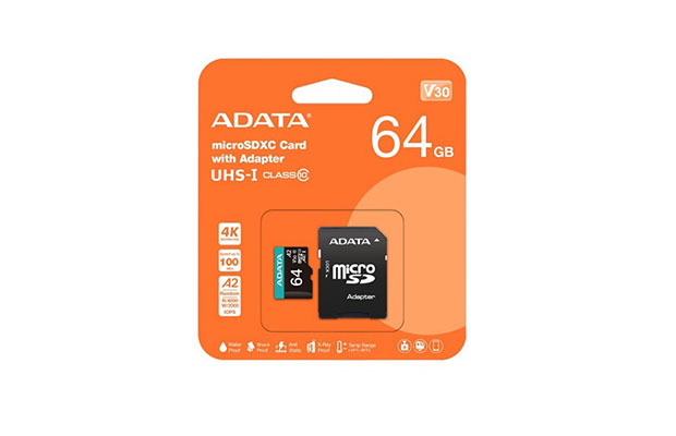 ADATA MicroSD 64GB Memory Card (AUSDX64GUI3V30SA2-RA1) - 1