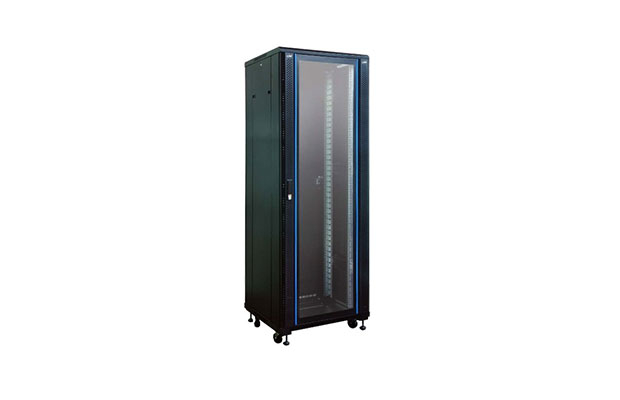 LINK 19” GLASS-WAVE RACK 42U Black 80 x 100 x 207cm (CH-81042GW) - 1