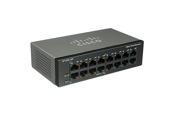 Cisco SF100D-16P-AU 16-Port PoE 10/100 Desktop Unmanaged Switch - 2