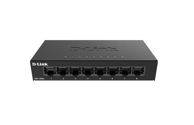 D-Link DGS-108GL 8-port 10/10/1000Mbps Unmanaged Gigabit Switch (Metal) - 1
