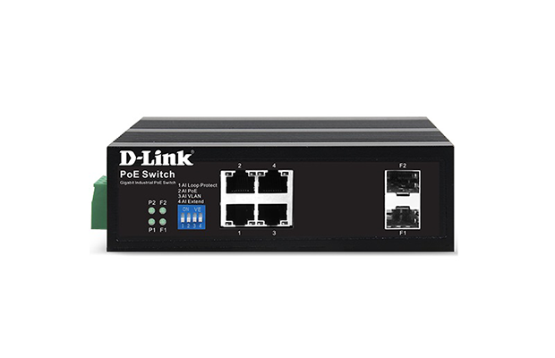 D-Link DIS-F1006PS-E 4-Port Gigabit 250m PoE Industrial Unmanaged Switch (outdoor)
