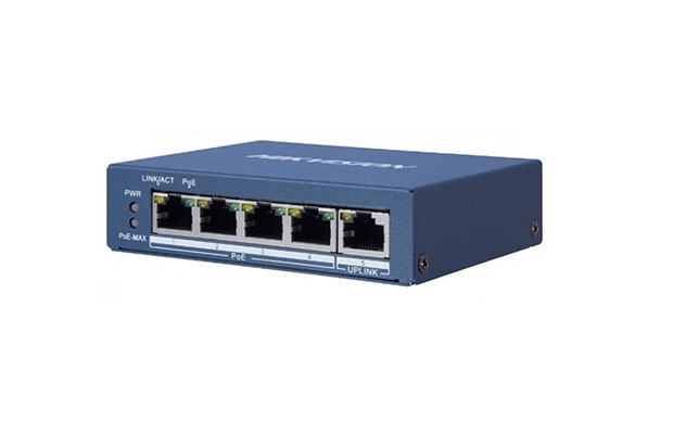 HikVision DS-3E0505P-E/M  4-Port Gigabit Unmanaged POE Switch - 2