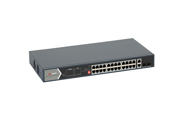 Hikvision DS-3E0528HP-E 24Port Gigabit Unmanaged POE Switch, 2× Gigabit Fiber Optical port - 3