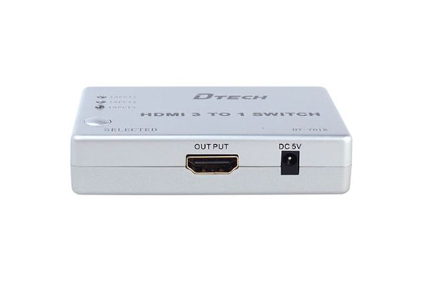 Dtech HDMI DT-7018 3-in to 1-Out HDMI Switch with Remote Control