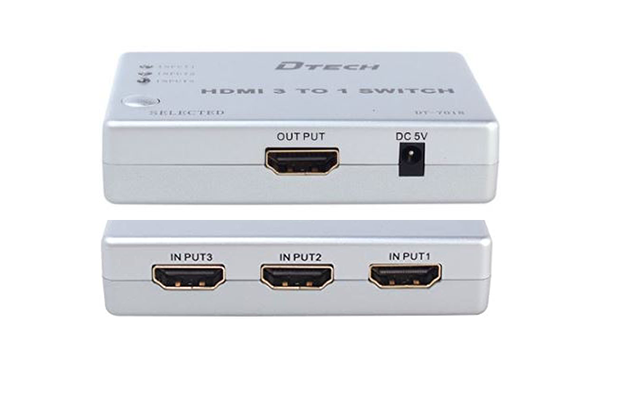 Dtech HDMI DT-7018 3-in to 1-Out HDMI Switch with Remote Control