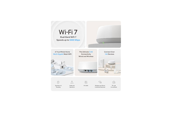 TP-Link Deco BE25(2-pack) BE5000 Whole Home Mesh WiFi 7 System - 2