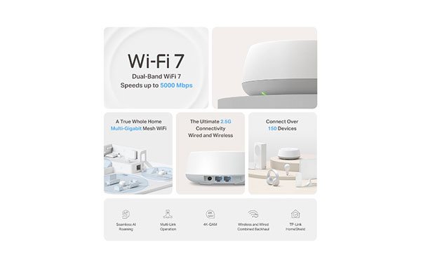 TP-Link Deco BE25(3-pack) BE5000 Whole Home Mesh WiFi 7 System - 3