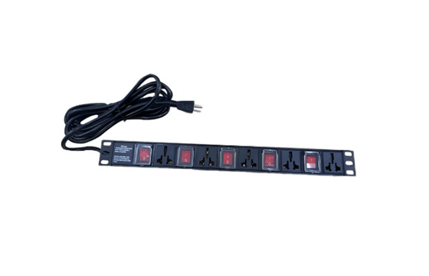 Diamond PDU 16A 5 Female ports 5 Button 1U-M5 - 1