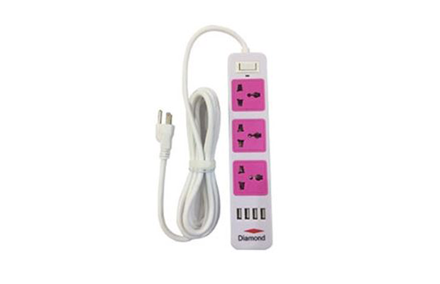 Diamond Smart Strip Multi Protection 3 Ports USB 4 ports