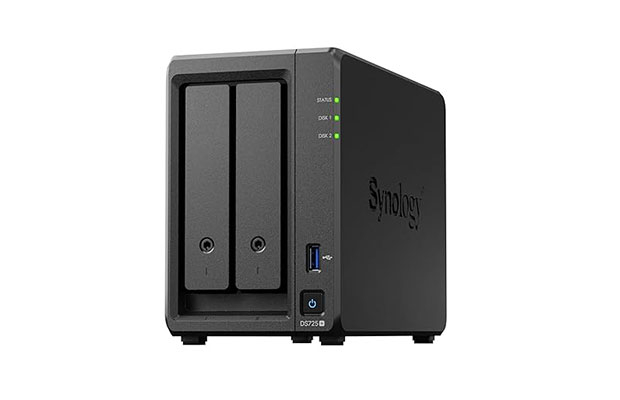 Synology DiskStation DS725+ 2Bays NAS (Up to 7Bays), RAM 4GB (Up to 32GB), Built-in M.2 Drive 2Slots - 1