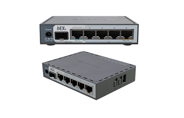 MikroTik hEX S (2025 version) with 2.5G SFP Gort, 5x Gigabit Eth ports​​ (E60iUGS) - 3