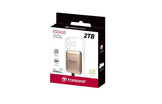 SSD External 2TB ESD420G USB Transcend Gold, USB 20Gbps,Type C (TS2TESD420G) - 2