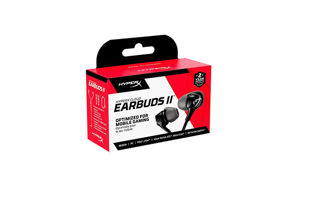 HyperX Cloud Earbuds II, 3.5mm Headset Black (70N24AA) - 3