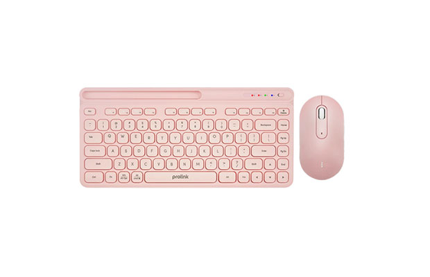 Prolink GMK-5007M PINK Keyboard + Mouse Multi-device Mini combo (Wireless +BT) Up to 3 Devices - 1