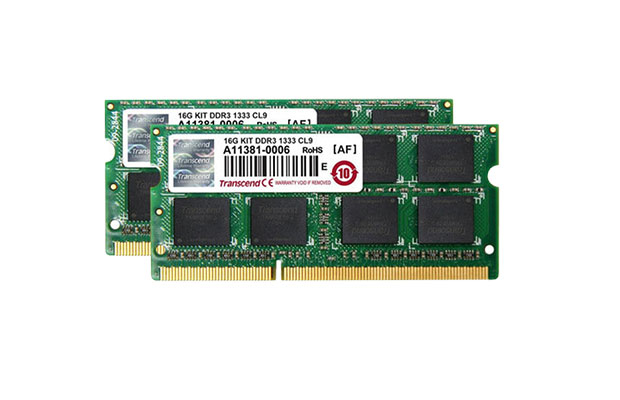 Ram 16GB DDR3 -1333Mhz SO-DIMM 2 Dual Channel Kit Transcend (JM1333KSH-16GK) (Laptop) - 1