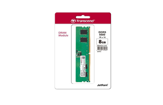 RAM 8GB JM DDR5 5600 U-DIMM Transcend (JM5600ALG-8G)​ 1Rx16 1Gx16 CL46 1.1V (desktop) - 2