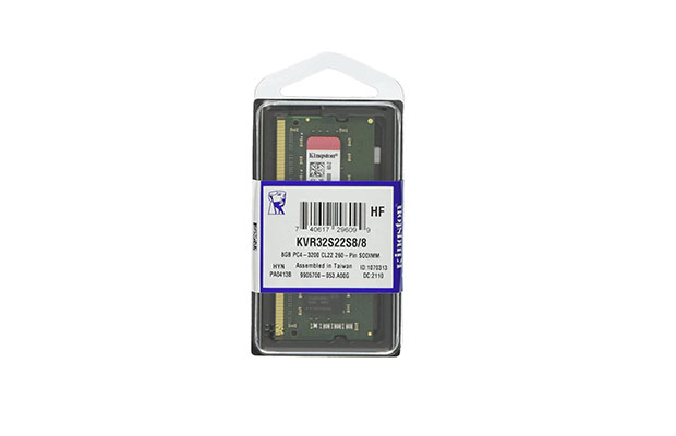 Kingston 8GB 3200MT/s DDR4 Non-ECC CL22 SODIMM 1Rx8 RAM for Laptop (KVR32S22S8/8) - 3