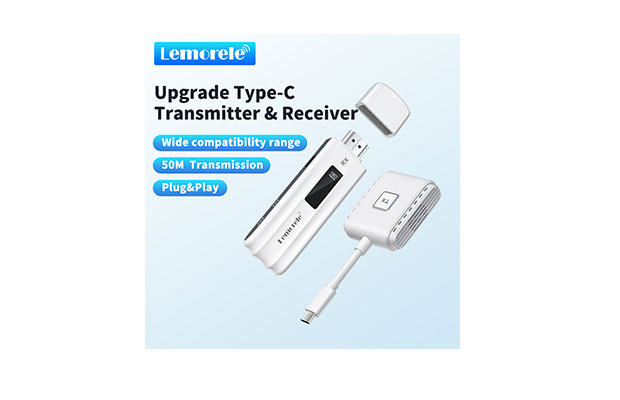 Lemorele P300 Wireless USB-C Transmitter and HDMI Receiver Kit