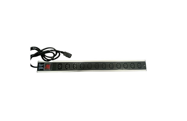 Linkbasic 12 way IEC C13 PDU, vertical 1.5U, sliver white aluminum, 2m cable, 10A