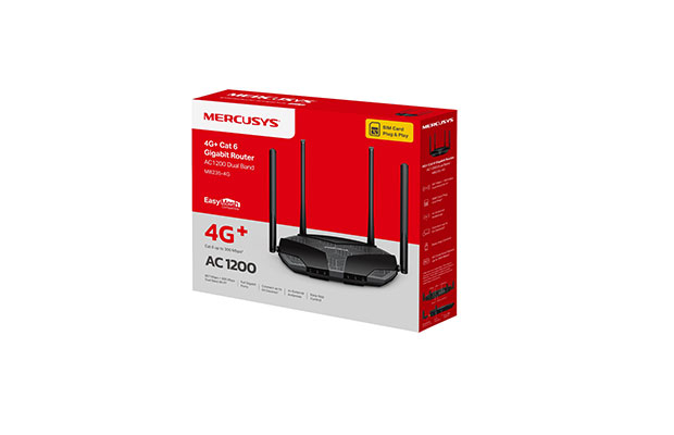 Mercusys MB235-4G 4G+ Cat6 AC1200 Wireless Dual Band Gigabit Router - 3