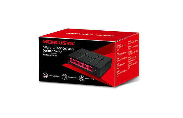 Mercusys MS105G 5-Port 10/100/1000 Mbps Desktop Switch - 3