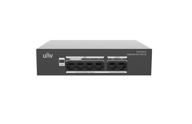 Uniview NSW2100-6GT-POE-IN 4Port Gigabits PoE Switch - 1