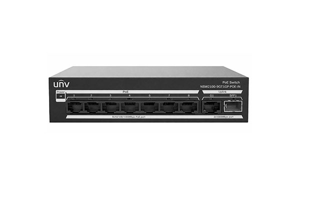 Uniview NSW2100-9GT1GP-POE-IN 8Port Gigabit PoE Switch - 1