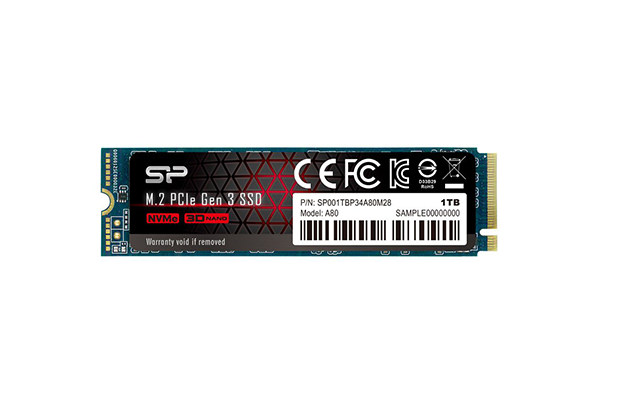 Silicon Power 1TB NVMe M.2 PCIe Gen3x4 2280 SSD (SP001TBP34A80M28)