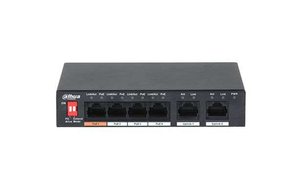 Dahua PFS3006-4ET-60 6-Port 10/100Mbps Unmanaged Desktop Switch with 4 PoE Ports