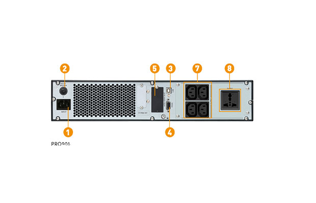 UPS Online PROLINK 1KVA PRO901-ERS Rack mount, LCD, 4xIEC &amp; 1U, USB, RS232, PF0.9 (battery 9AHx2) 2Yr - 2