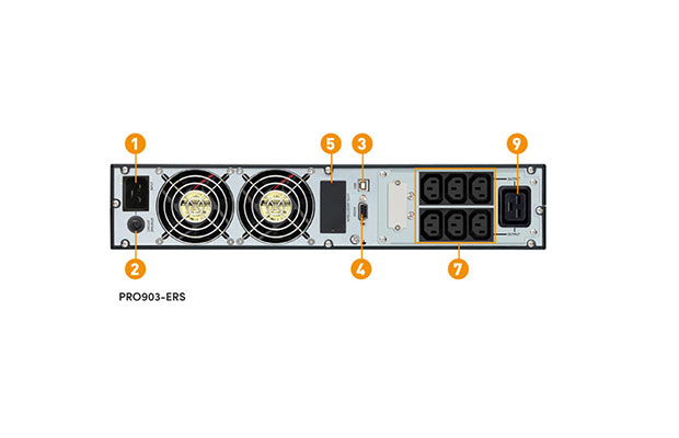Online UPS PROLINK 3KVA PRO903-ERS, Rack mount, LCD, 7xIEC, USB, RS232, PF0.9 (battery 9AHx6) 2Y - 2