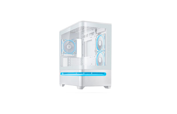 Asus Prime AP202 ARGB WHITE mATX Case with Curved Glass Panel - 2