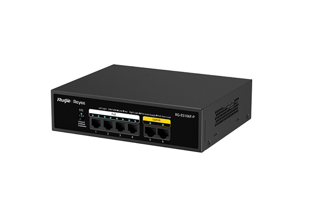 Reyee RG-ES106F-P 6-Port 10/100Mbps Unmanaged PoE Switch
