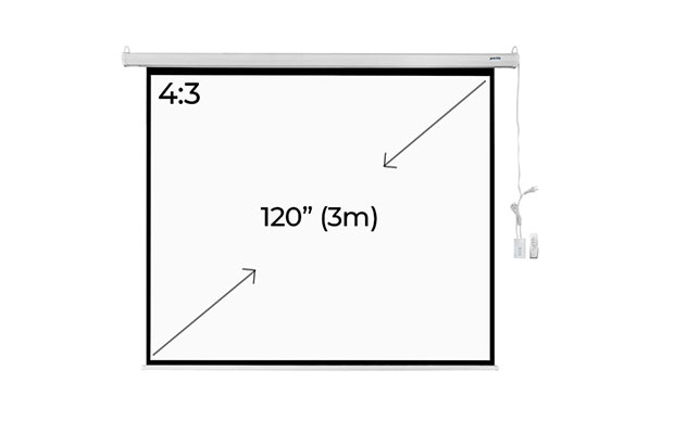 Electric Screen Projector W/Remote PROLINK Ratio 4:3, 120" (3m) - 1