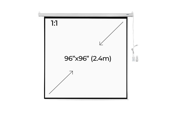 Electric Screen Projector W/Remote PROLINK Ratio 1:1, 2.4m (96" X 96") - 1