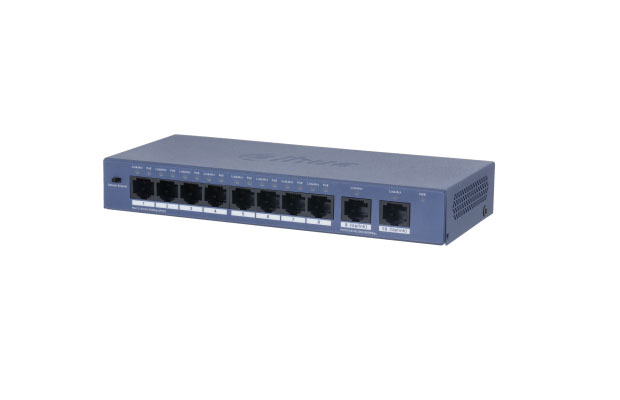 Dahua DH-S3010-8ET2GT-90 10-Port Unmanaged Desktop Switch with 8-Port PoE - 1