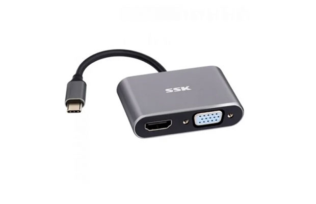 SSK SHU-C063 TYPE-C to HMDI and VGA Adapter - 1