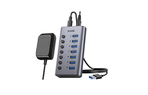 SSK USB Hub Powered USB3.0 7-ports SHU0701 - 1
