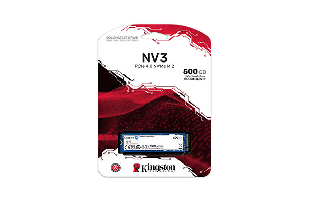 Kingston 500GB NV3 M.2 2280 NVMe PCIe 4.0 SSD Up to 5000MB/s (SNV3S/500G) - 2