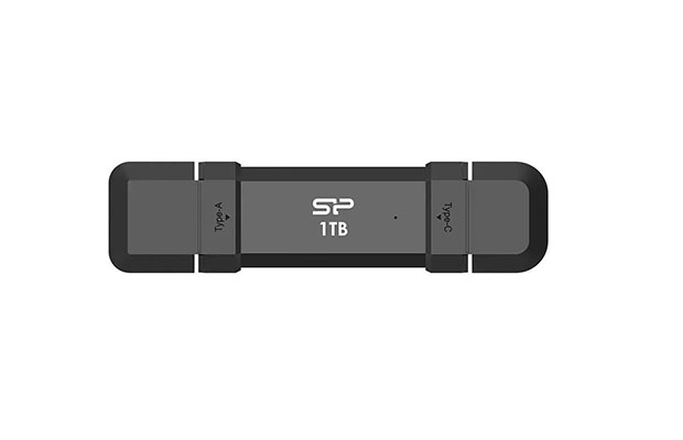 Silicon Power 1TB DS72 Dual USB3.2 Gen2 Portable SSD (USB-C/USB-A) Black SP001TBUC3S72V1K (3Yr) - 2