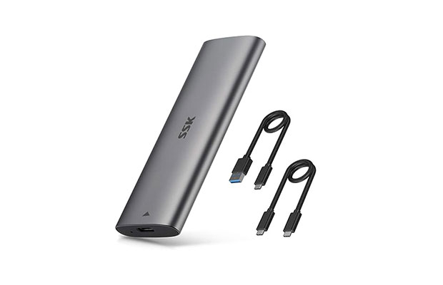 SSK HDD Box M.2 NVME+SATA 2Cable Type-C Enclosure (HE-C303) - 1