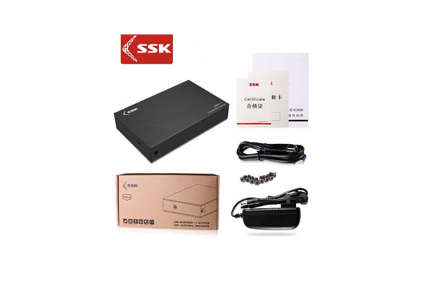 SSK HDD Box HEG3000 Hard Drive Enclosure (3.5" SATA HDD, USB3.0) - 3