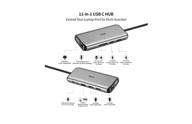 SSK SC200 Type-C Multi-function 11-in-1 Adapter