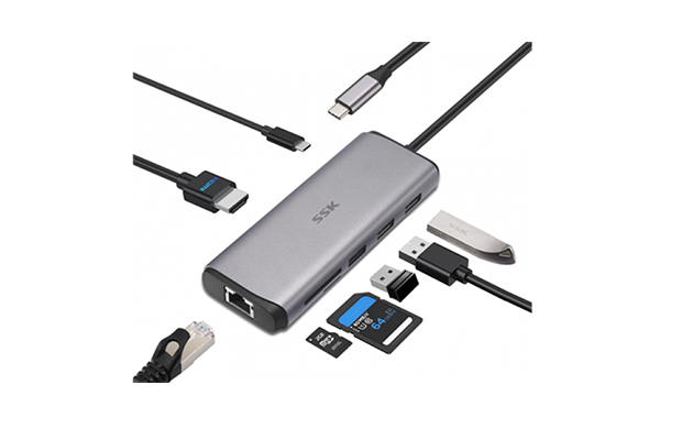 SSK SC202 Type-C Multi-function 8-in-1 Adapter