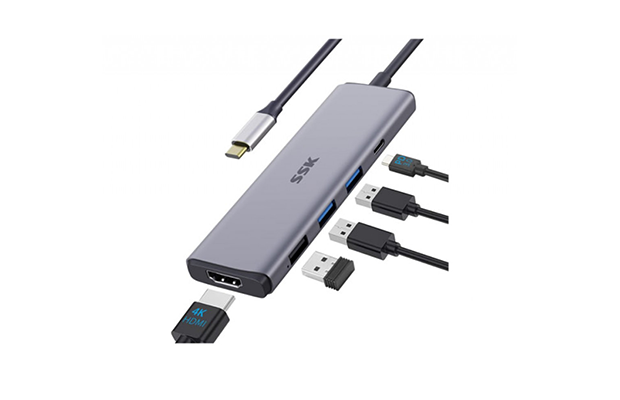 SSK SC212 Type-C Multi-function 5-in-1 Adapter