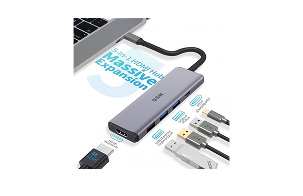 SSK SC212 Type-C Multi-function 5-in-1 Adapter