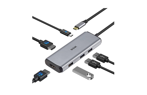 SSK SC216 Type-C Multi-function 6-in-1 Adapter