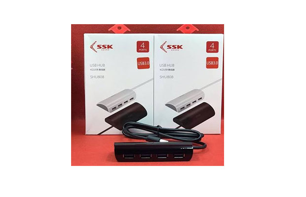 SSK Type-C 4-ports USB HUB 0.25Meter Black/White SHU808 - 3
